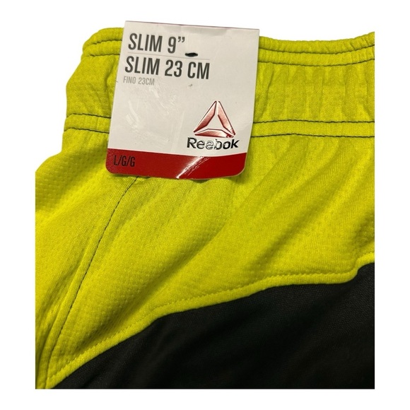 Reebok Men's Training Shorts Active Knit Pockets Slim 9” Inseam Size L Black New - Picture 5 of 7